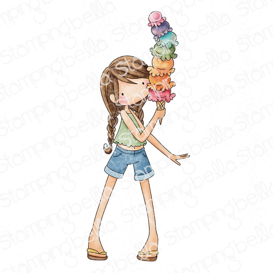 Stamping Bella Tiny Townie Ally Loves Ice Cream Cling Stamp eb1393