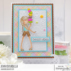Stamping Bella Tiny Townie Ally Loves Ice Cream Cling Stamp eb1393 beach