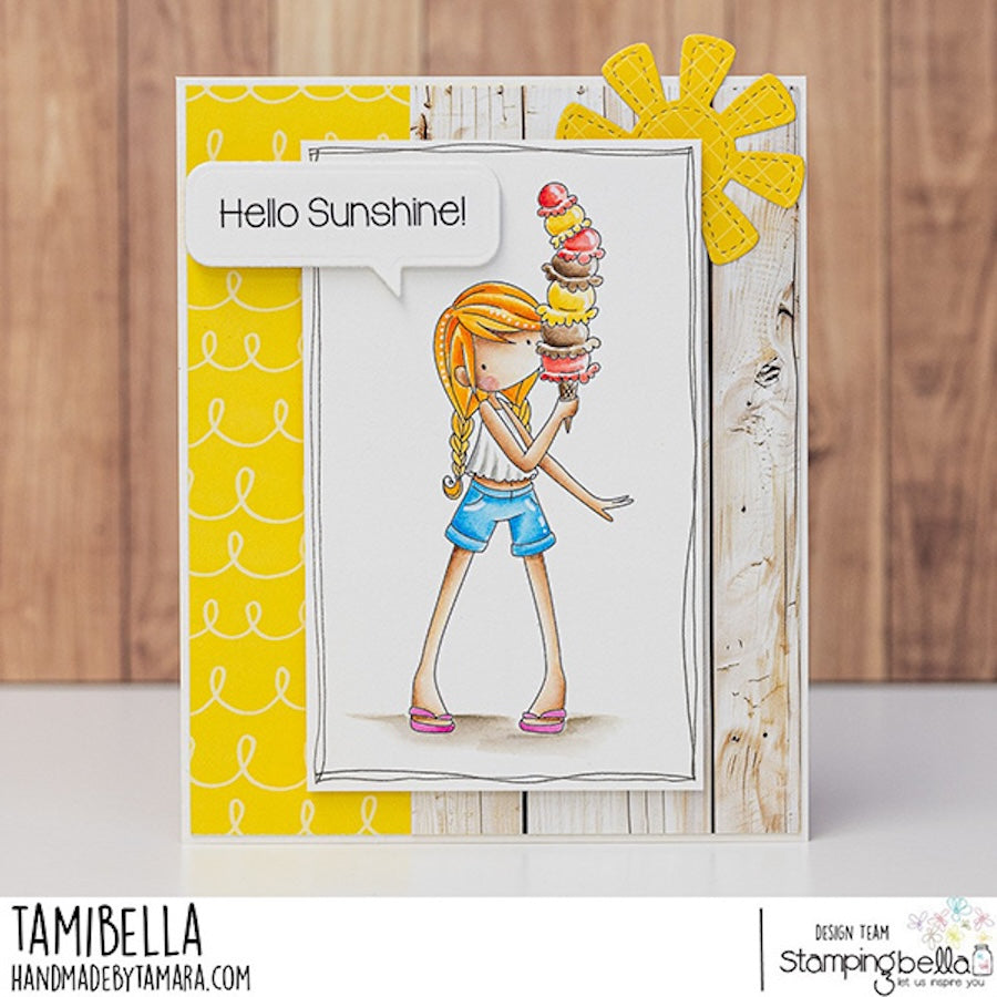 Stamping Bella Tiny Townie Ally Loves Ice Cream Cling Stamp eb1393 sunshine