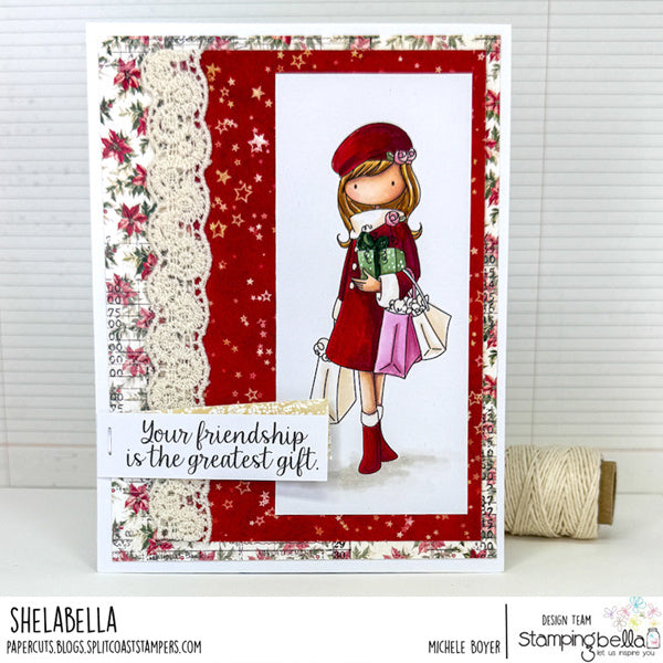 Stamping Bella Tiny Townie Maisie Goes Gift Shopping Cling Stamp eb1429 friendship