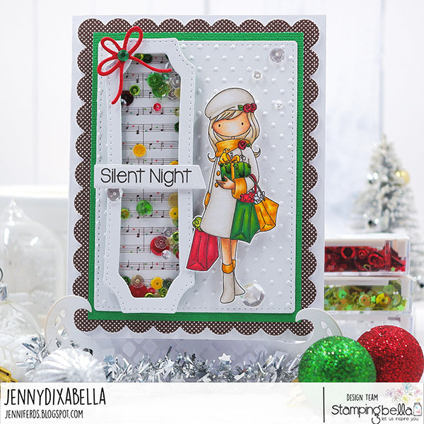 Stamping Bella Tiny Townie Maisie Goes Gift Shopping Cling Stamp eb1429 silent night