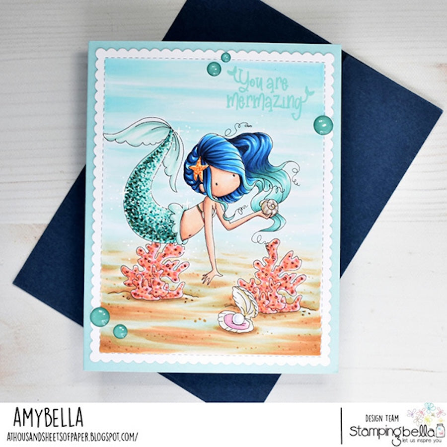 Stamping Bella Tiny Townie Mermaid Isla Cling Stamps eb1394 mermazing