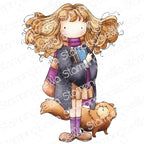 Stamping Bella Tiny Townie Witch in Training with Cat Cling Stamp eb1430
