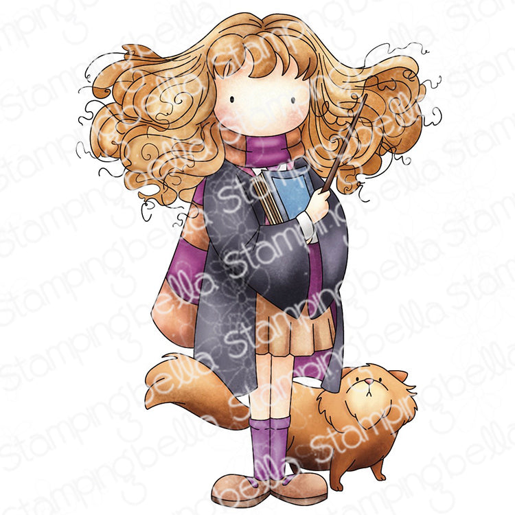 Stamping Bella Tiny Townie Witch in Training with Cat Cling Stamp eb1430
