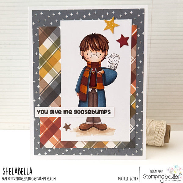 Stamping Bella Tiny Townie Wizard in Training with Owl Cling Stamp eb1432 goosebumps