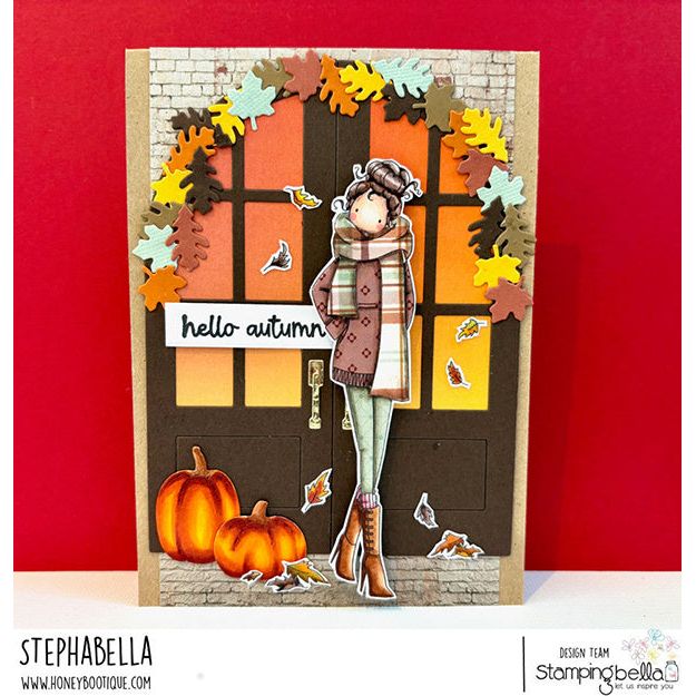 Stamping Bella Uptown Girl Freya loves Fall Cling Stamp eb1433 autumn
