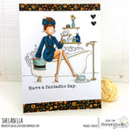Stamping Bella Uptown Girl Selma loves Self Care Cling Stamp eb1464 bathtub