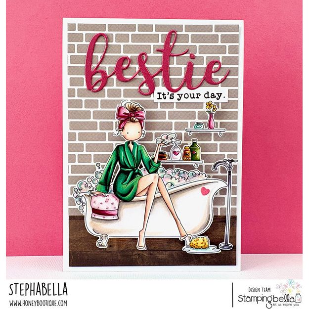 Stamping Bella Uptown Girl Selma loves Self Care Cling Stamp eb1464 bestie
