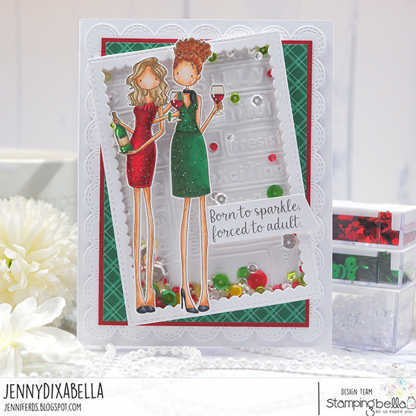 Stamping Bella Uptown Girls Alexis and Serena Cling Stamp eb1454 shaker