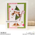 Stamping Bella Whimsabella Christmas Elf HollyBelle Cling Stamp eb1437 candy