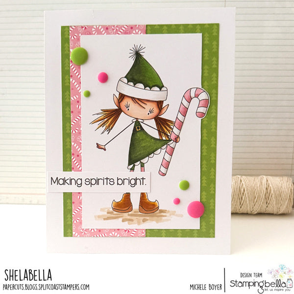 Stamping Bella Whimsabella Christmas Elf HollyBelle Cling Stamp eb1437 candy