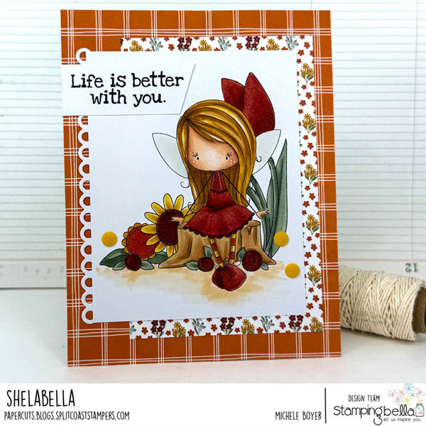 Stamping Bella Whimsabella FlitterFly Cling Stamp eb1365 life is better