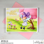 Stamping Bella Whimsabella FlutterBreeze Cling Stamp eb1470 pink tree