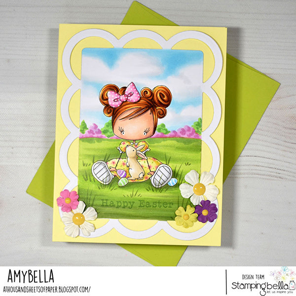 Stamping Bella Whimsabella Lilibun and Clover Cling Stamp eb1456 easter