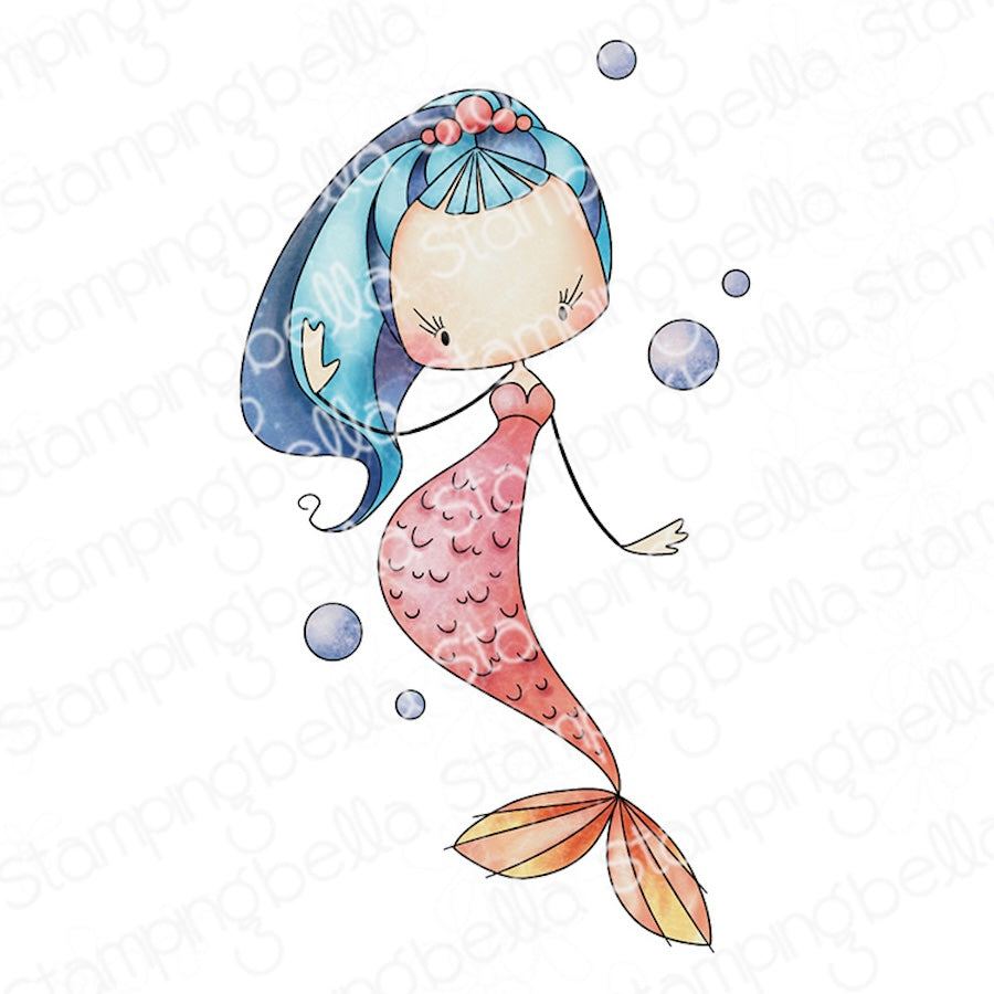 Stamping Bella Whimsabella Mermaid Bubble Bliss Cling Stamp eb1398