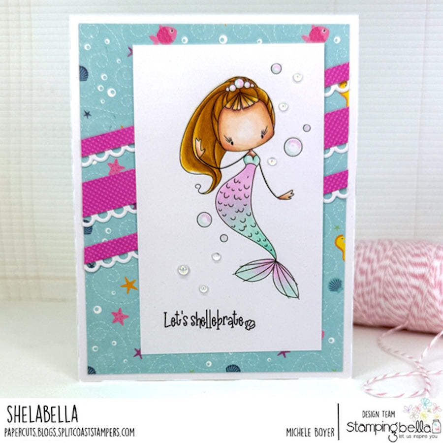 Stamping Bella Whimsabella Mermaid Bubble Bliss Cling Stamp eb1398 mermaid