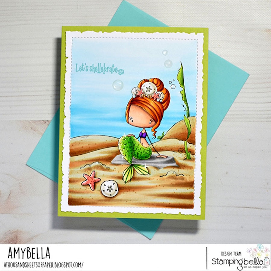 Stamping Bella Whimsabella Mermaid Serene SeaStar Cling Stamp eb1399 shell