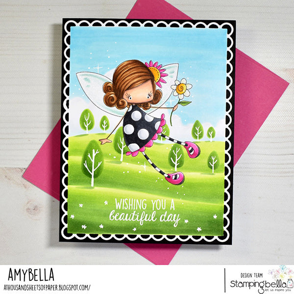 Stamping Bella Whimsabella PetalShimmer Cling Stamp eb1367 beautiful day