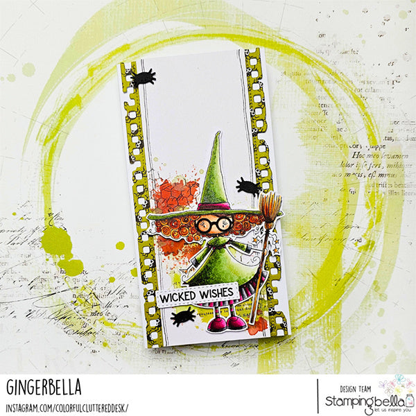 Stamping Bella Whimsabella Witch Elspeth Spindlewick Cling Stamp eb1438 film strip