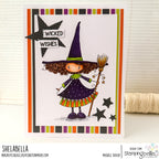Stamping Bella Whimsabella Witch Elspeth Spindlewick Cling Stamp eb1438 star