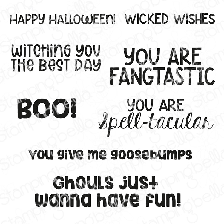 Stamping Bella Wicked Words Sentiment Set Cling Stamps eb1412
