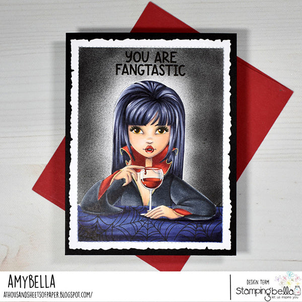 Stamping Bella Wicked Words Sentiment Set Cling Stamps eb1412 fangtastic