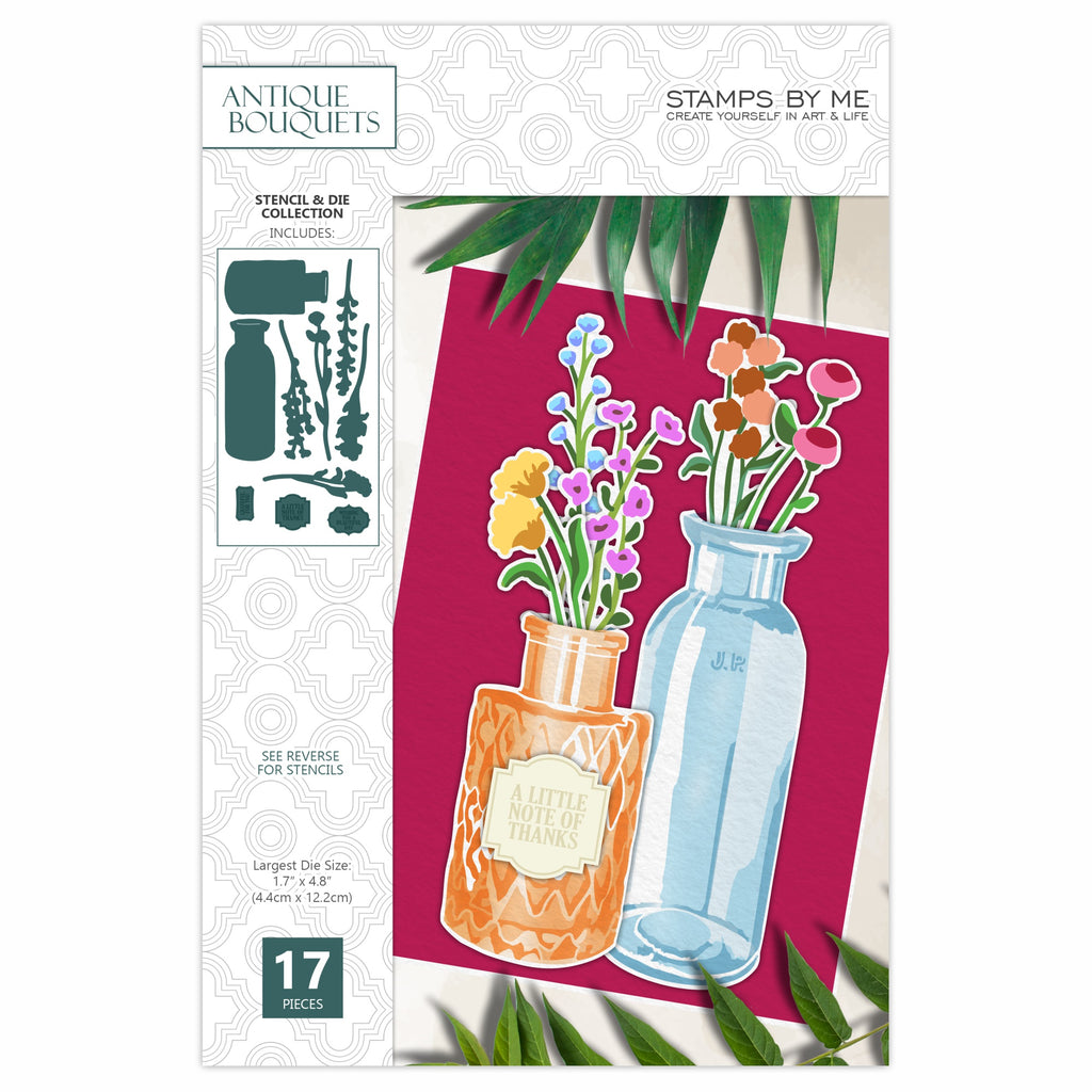 Stamps By Me Antique Bouquets Stencil and Die Set 070425b