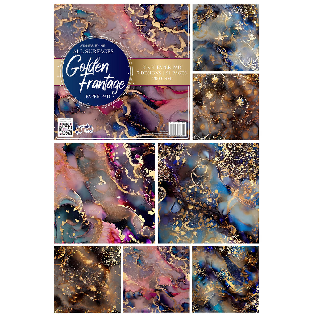 Stamps By Me Golden Frantage 8x8 Paper Pack 061223e sheets