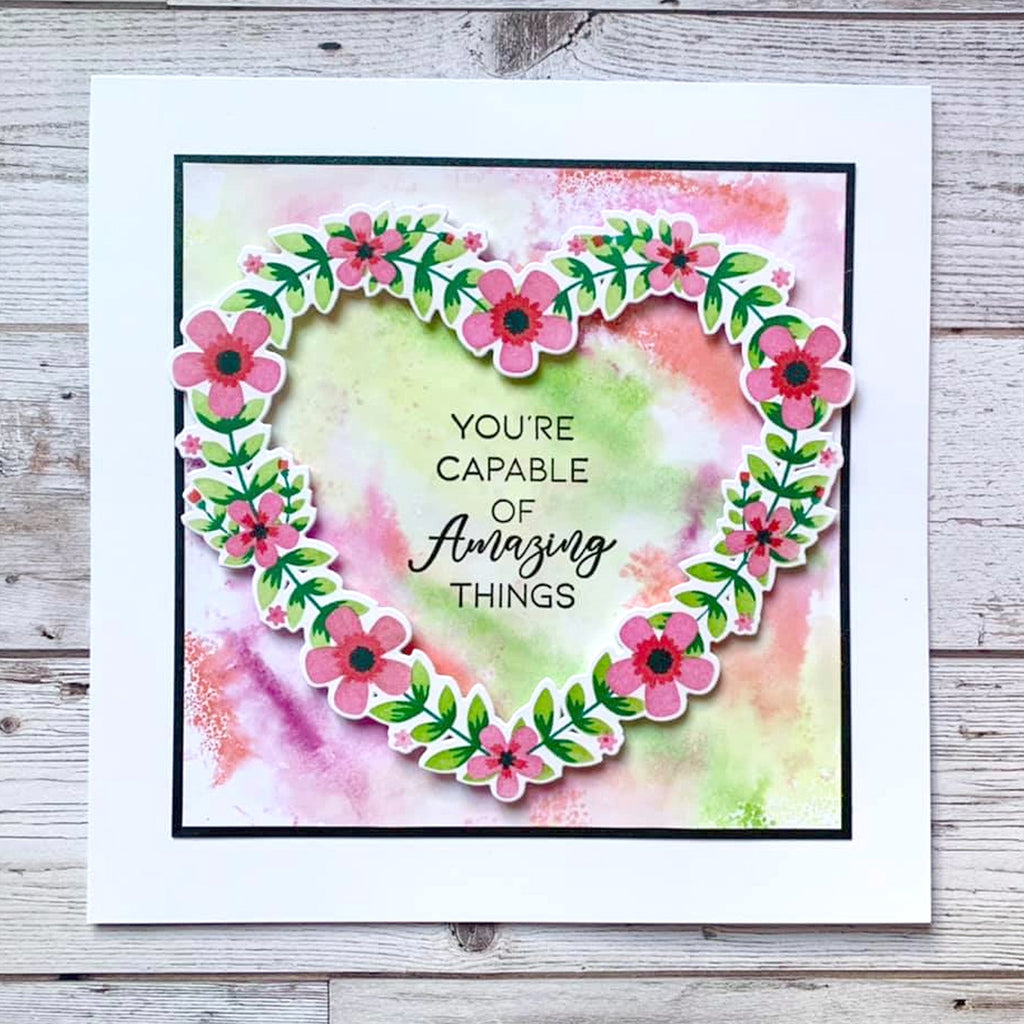 Stamps By Me Heart and Wreath Stencil and Die Set 060421g amazing