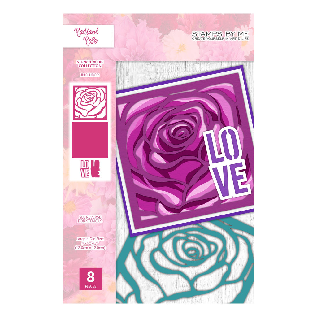 Stamps By Me Radiant Rose Die and Stencil Set 160824b