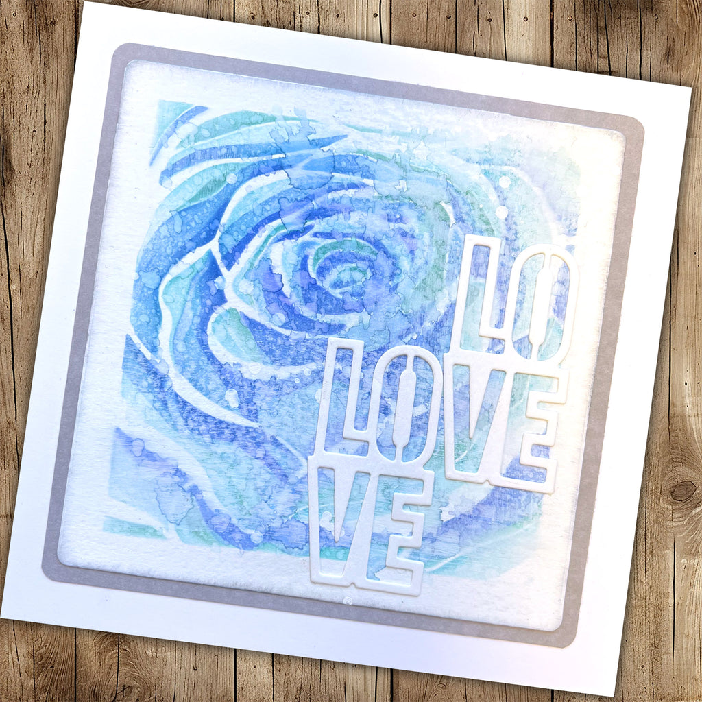 Stamps By Me Radiant Rose Die and Stencil Set 160824b love blue
