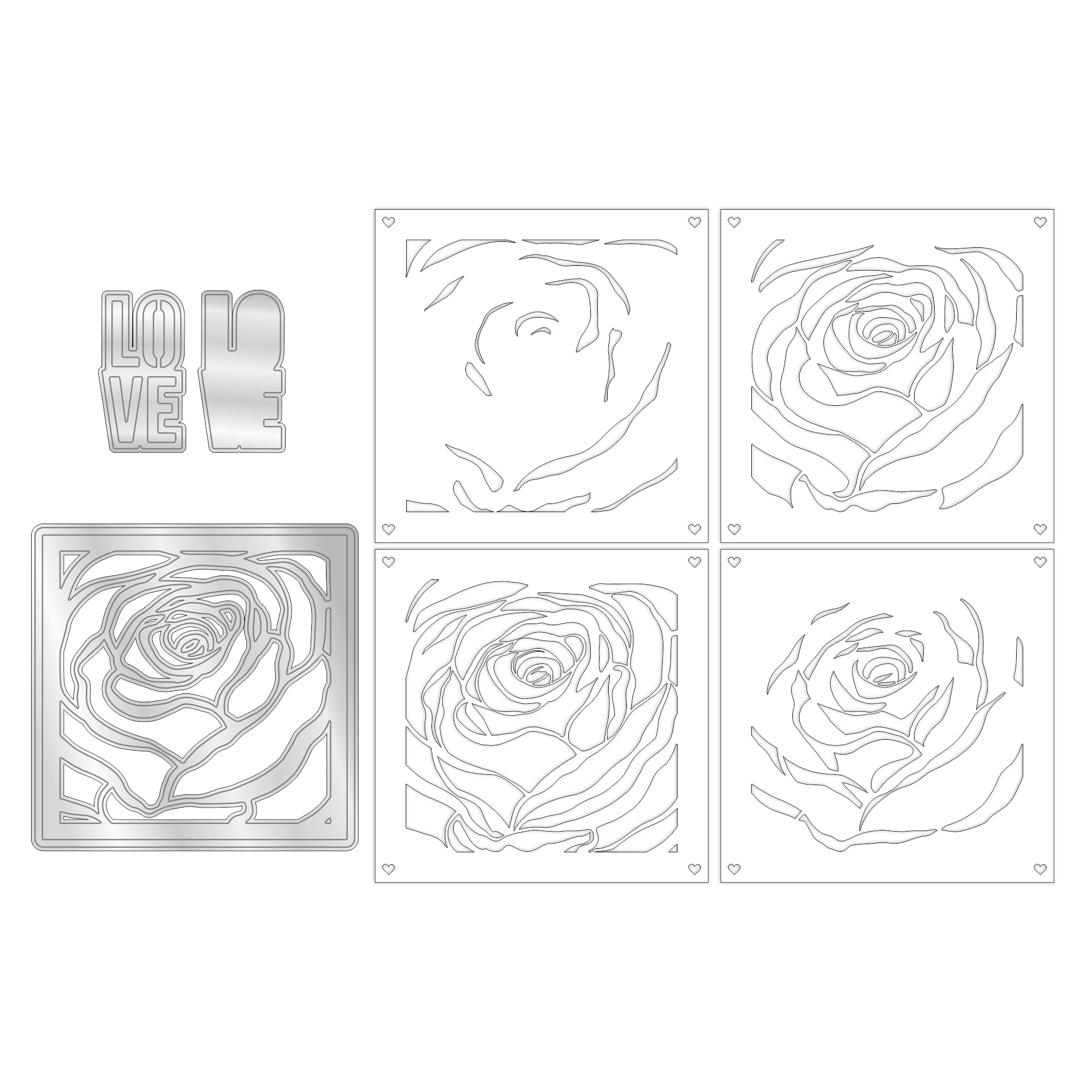 Stamps By Me Radiant Rose Die and Stencil Set 160824b template
