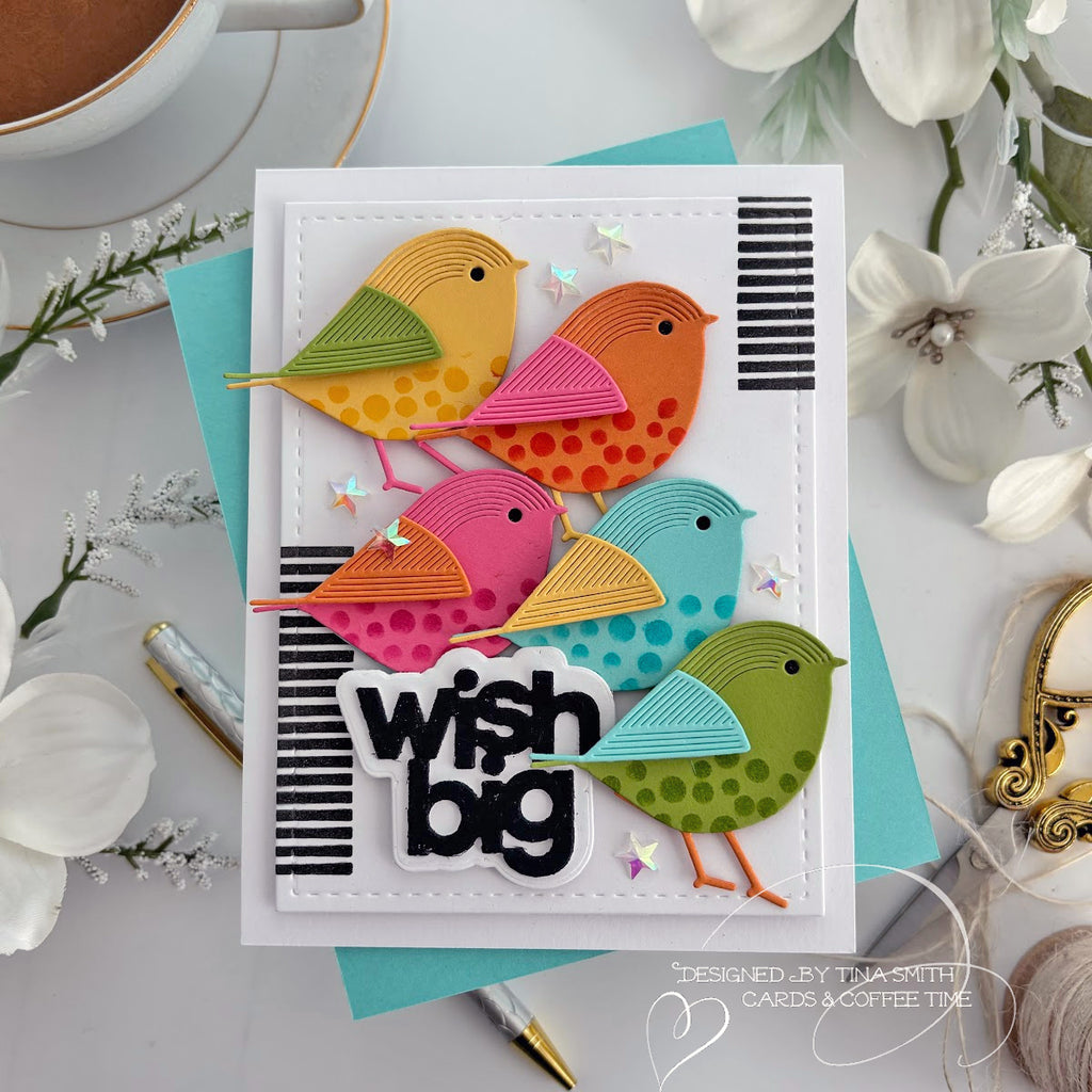 Simon Says Stamp Standing Whirl Bird Wafer Dies s878 Diecember Wish Big Card | color-code:ALT01