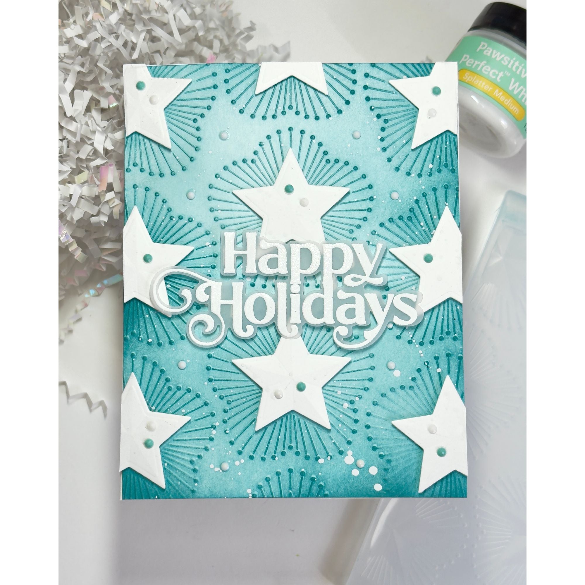 Simon Says Stamp Embossing Folder and Cutting Die Starbright sfd571 And Everything Nice Holiday Card