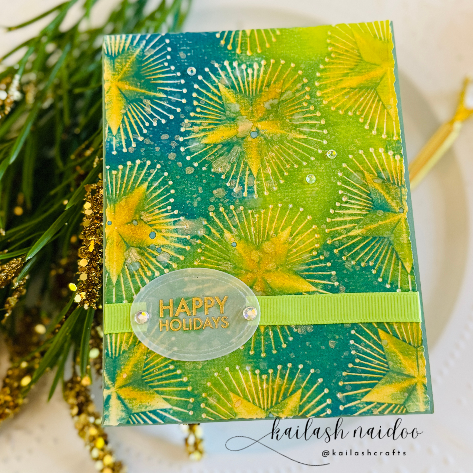 Simon Says Stamp Embossing Folder and Cutting Die Starbright sfd571 And Everything Nice Holiday Card