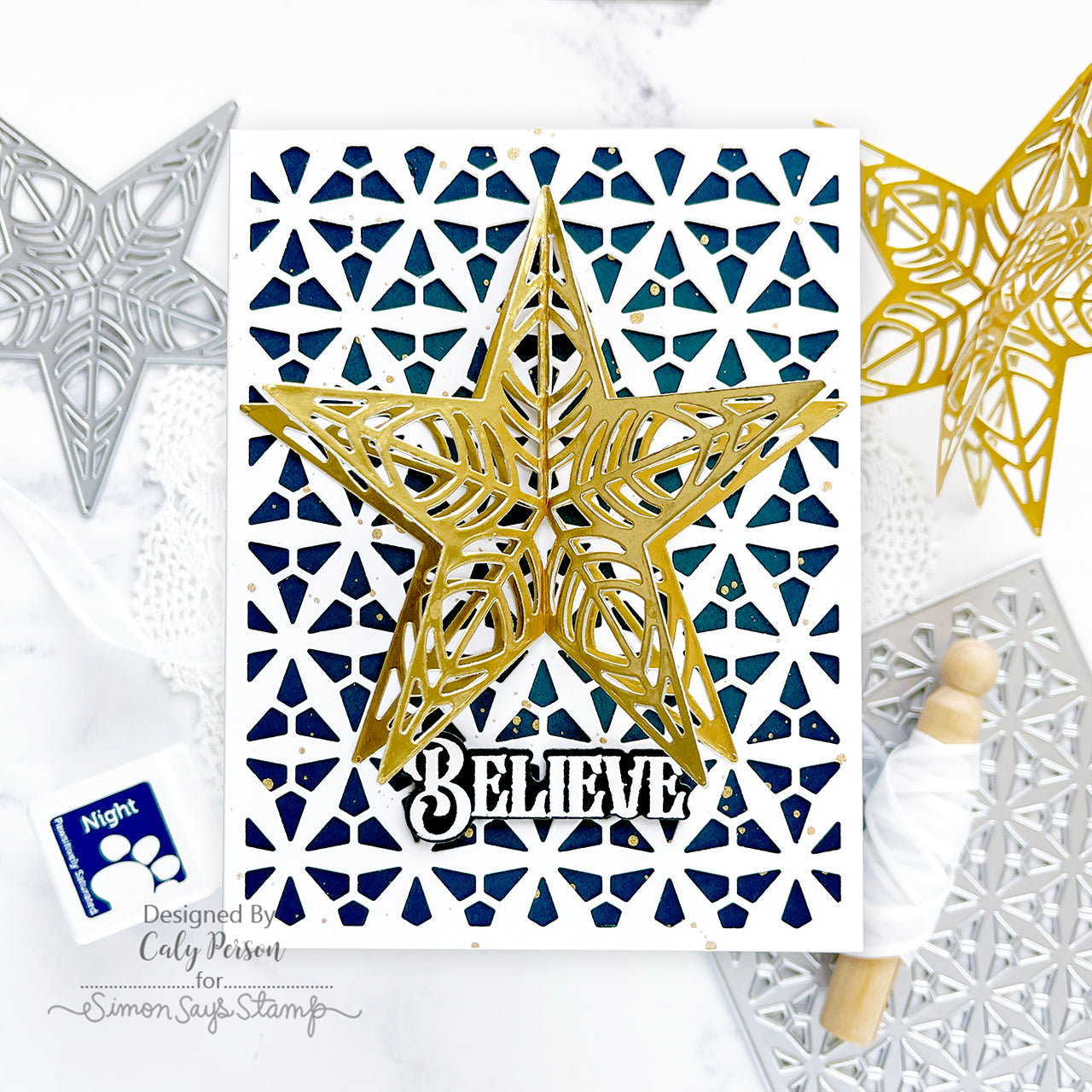 Simon Says Stamp Starburst Plate Wafer Die s954 DieCember Christmas Card | color-code:ALT03