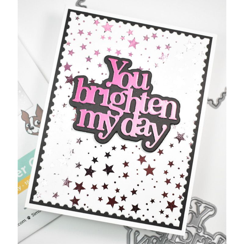 Simon Says Stamp Foil Transfer Cards Starry Sky 1013sf Cheering For You Brighten My Day Card | color-code:ALT04
