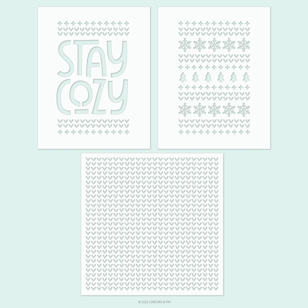 Concord & 9th Stay Cozy Clear Stencil Set 11935