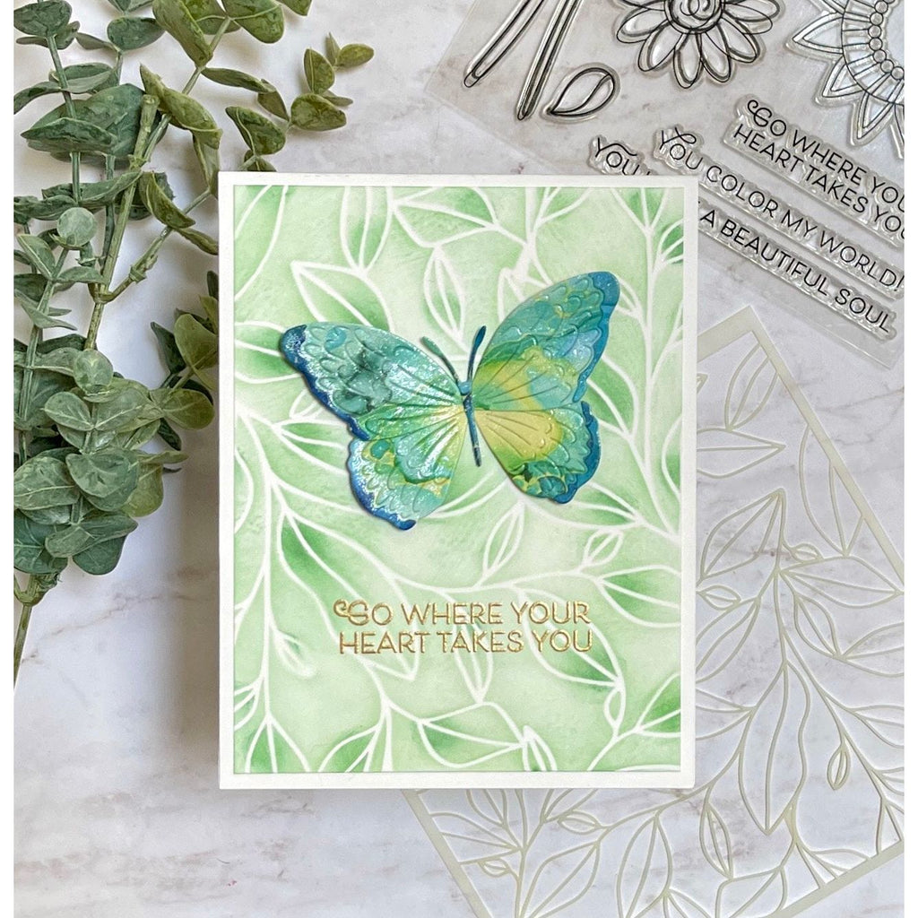 Simon Says Stamp Stencils Stems and Leaves 1047st Sweet Wishes Encouragement Card | color-code:ALT02