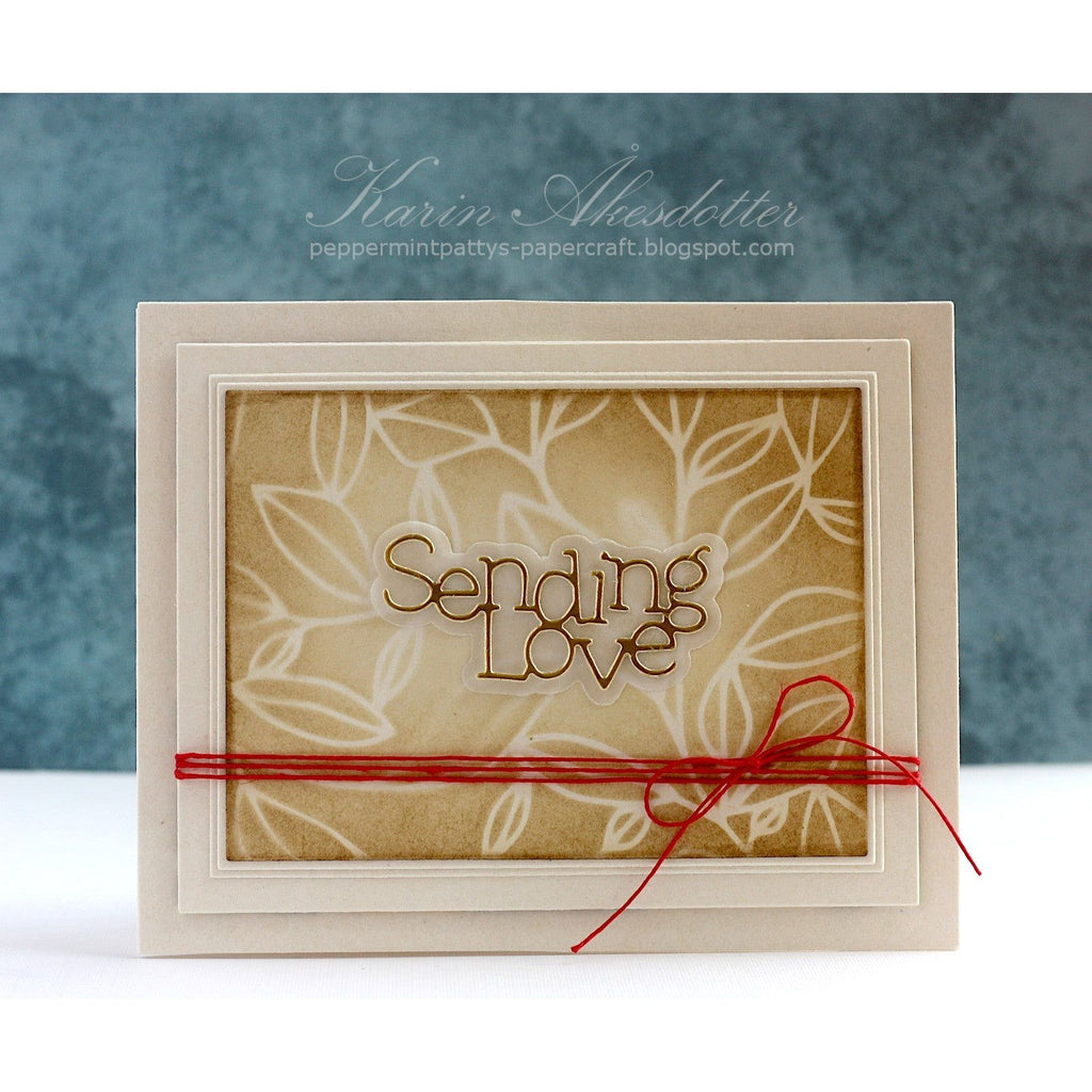 Simon Says Stamp Stencils Stems and Leaves 1047st Sweet Wishes Sending Love Card