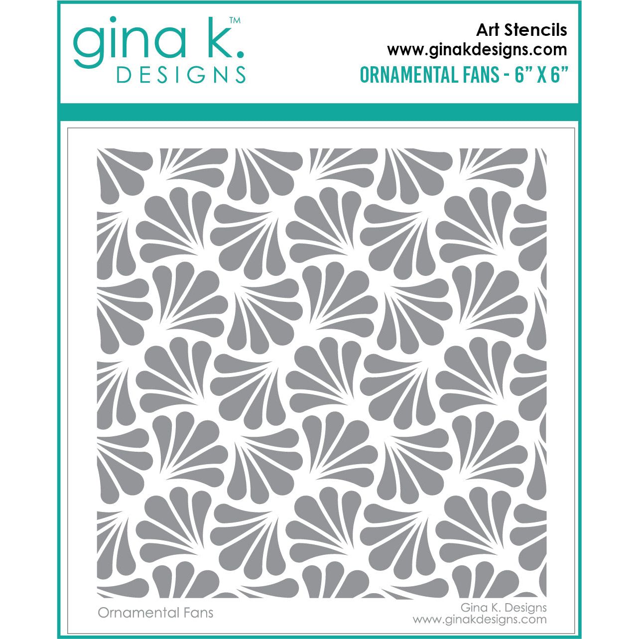 Gina K Designs ORNAMENTAL FANS Stencil 6675