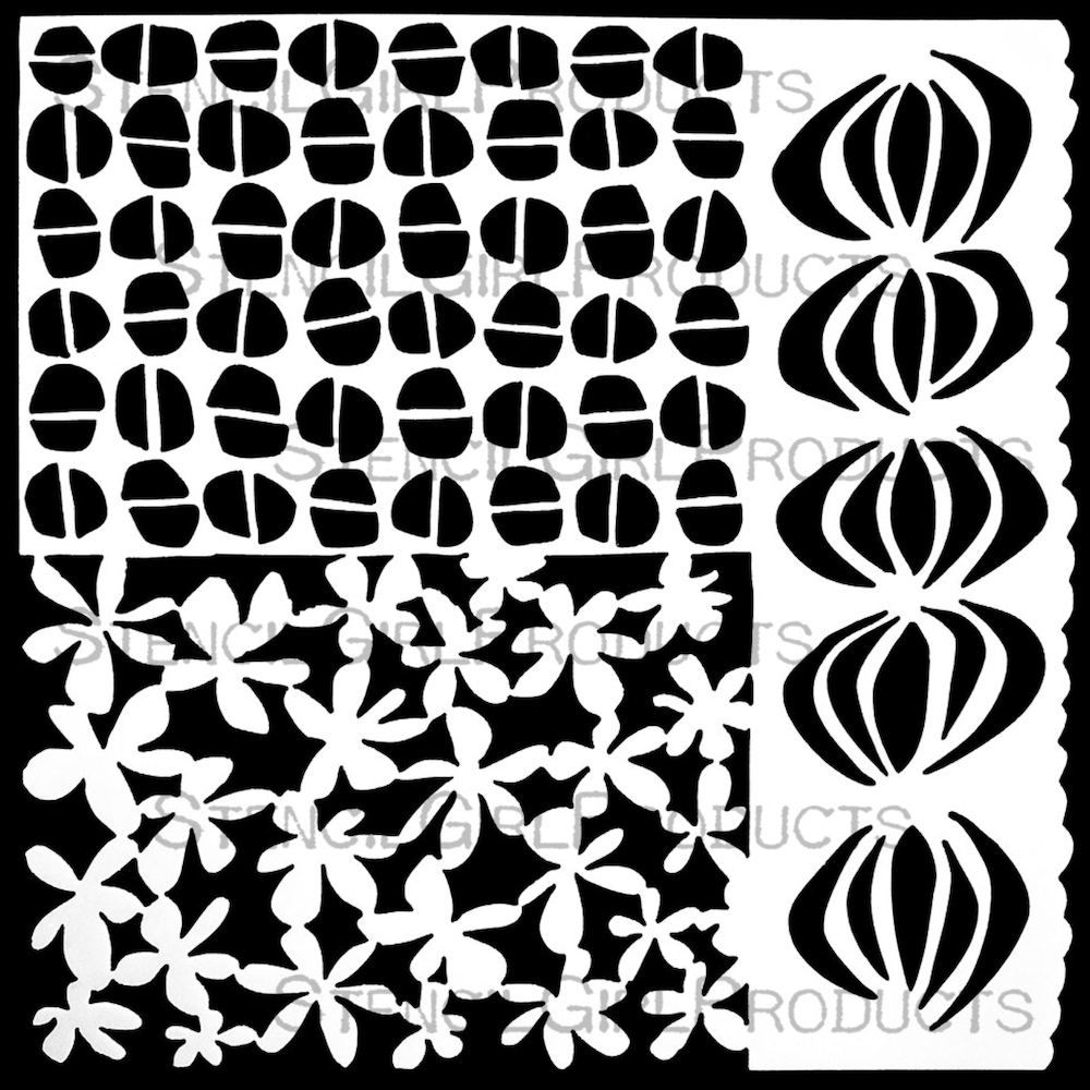 StencilGirl 70's Textile Design Stencil sa1045