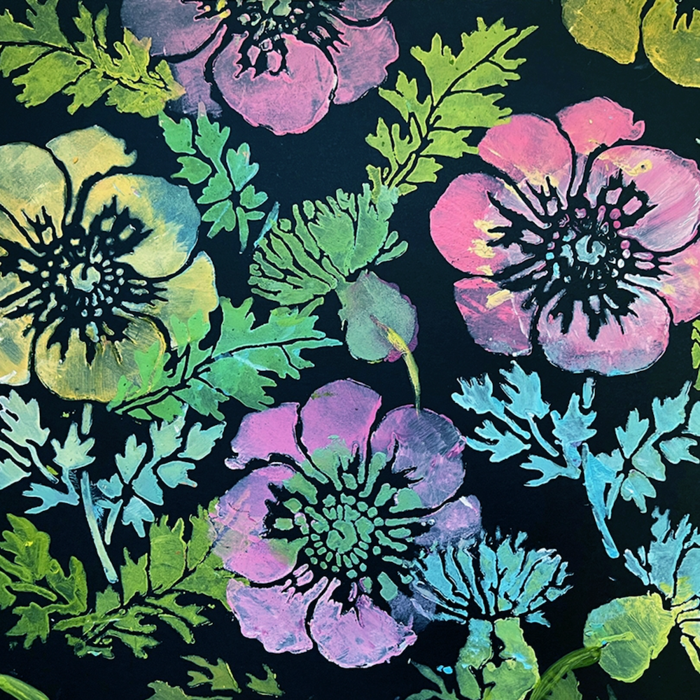 StencilGirl Anemone Stencil sa1014 neon