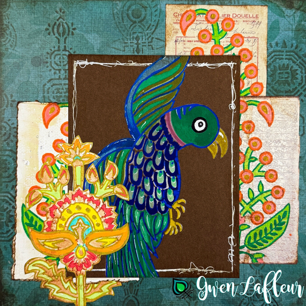 StencilGirl Block Print Birds Stencil ll1042 gwen