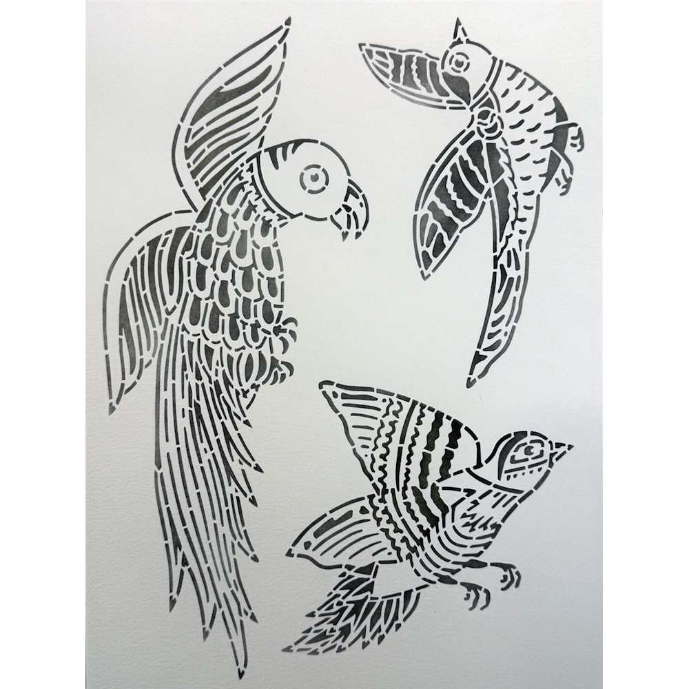 StencilGirl Block Print Birds Stencil ll1042 product