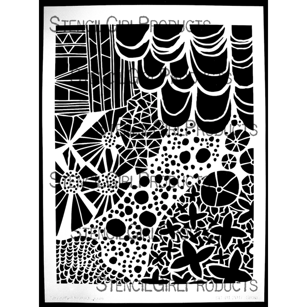 StencilGirl Collage I Stencil ll1045