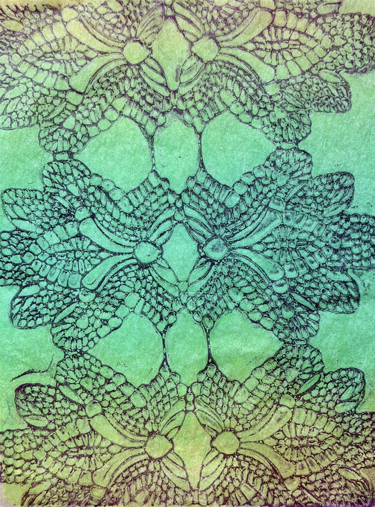 StencilGirl Crocheted Flowers Mask Stencil ll1109 green