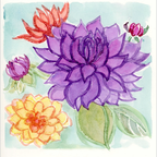 StencilGirl Dahlias Small Stencil sa1037 water