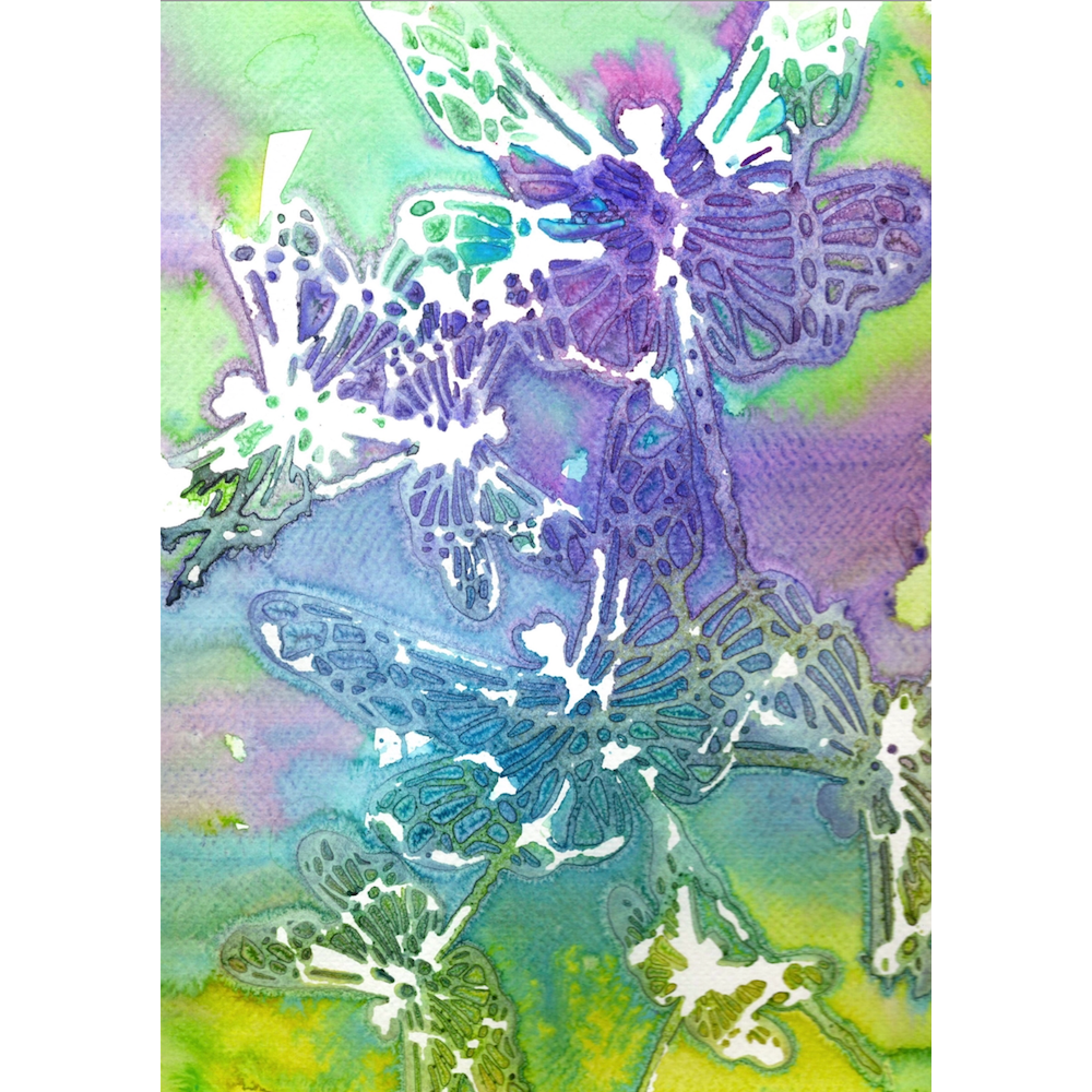StencilGirl Dragon Dance Stencil ll1092 purple