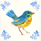 StencilGirl Evans Bird Stencil sa1022 watercolor